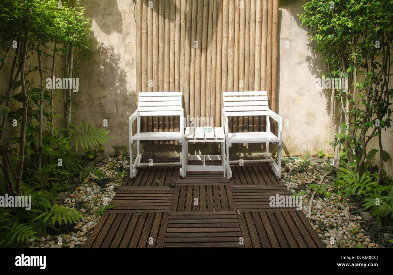 Wooden garden house with two chairs hi-res stock photography and images ...