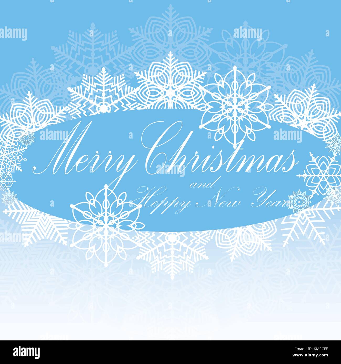 Greeting card with Merry Christmas. flat vector illustration Stock Vector