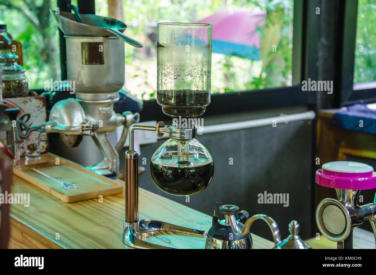 Coffee maker antique vintage style Stock Photo Alamy