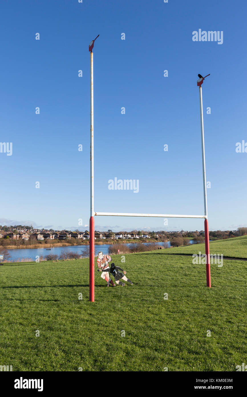 Rugby posts from Llanelli's Stradey Park, moved to Millennium Coastal