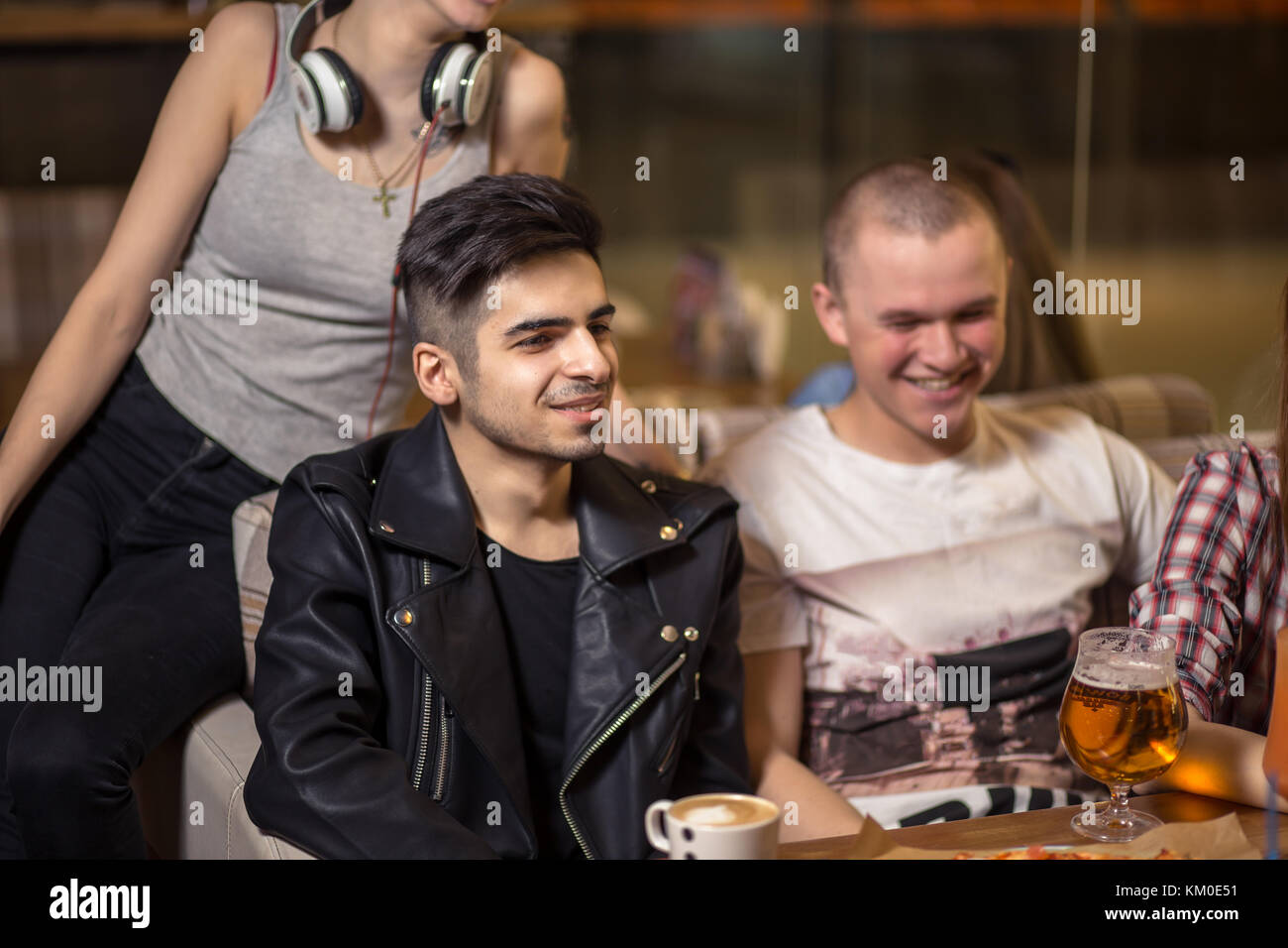 Group Of People Drinking Coffee in cafe Concept Stock Photo