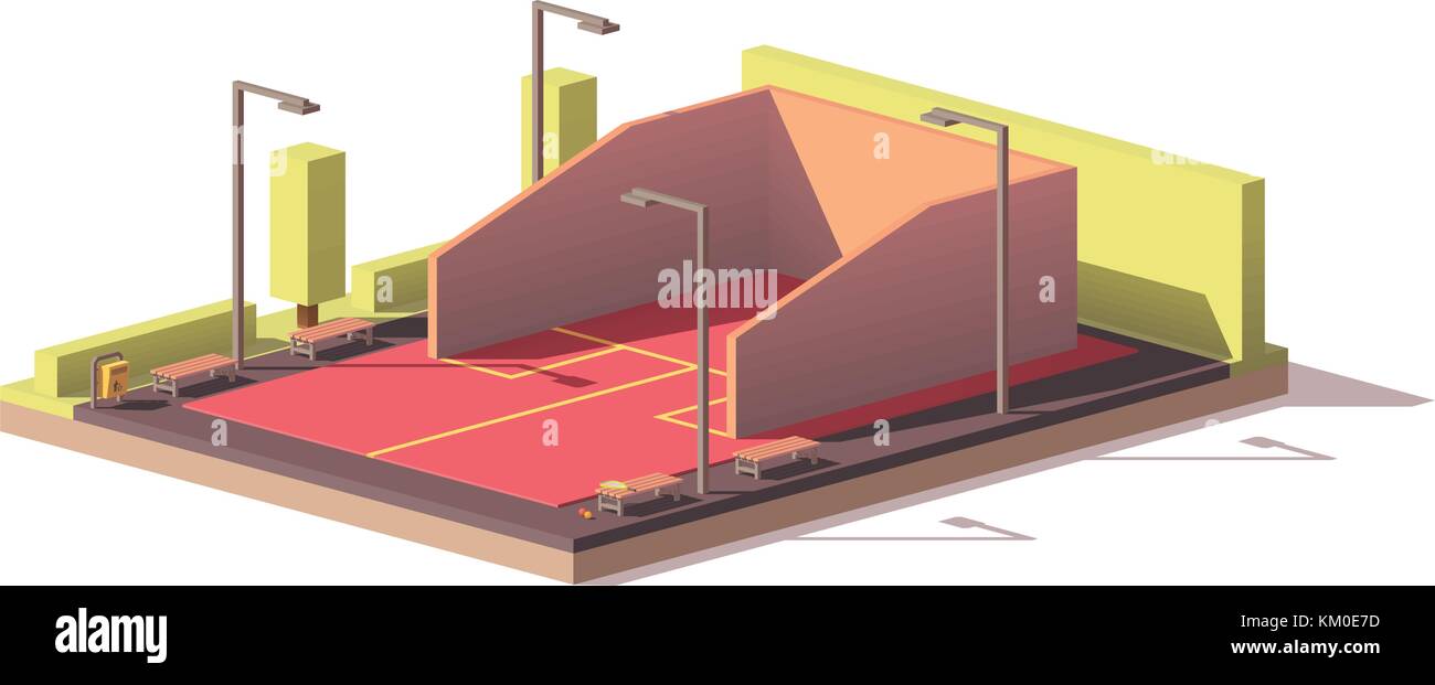 Vector low poly squash court Stock Vector