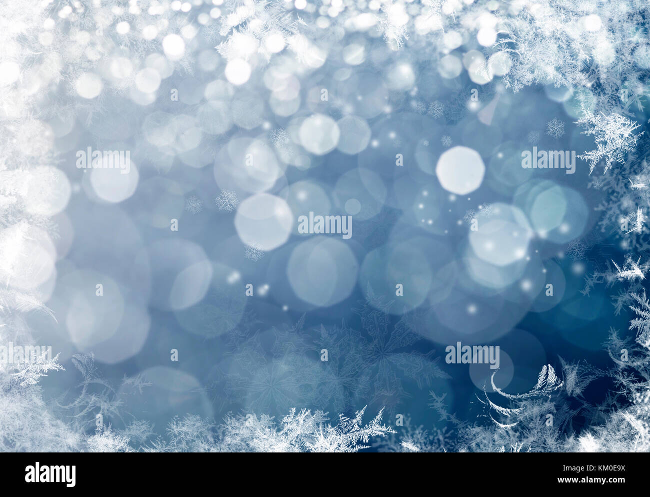 Magic blue holiday abstract glitter background with blinking stars and ...