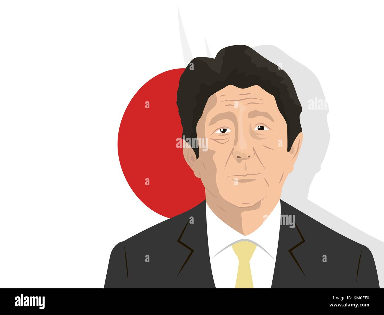 02.12.2017 Editorial illustration of the Prime Minister of Japan Shinzo Abe Stock Vector