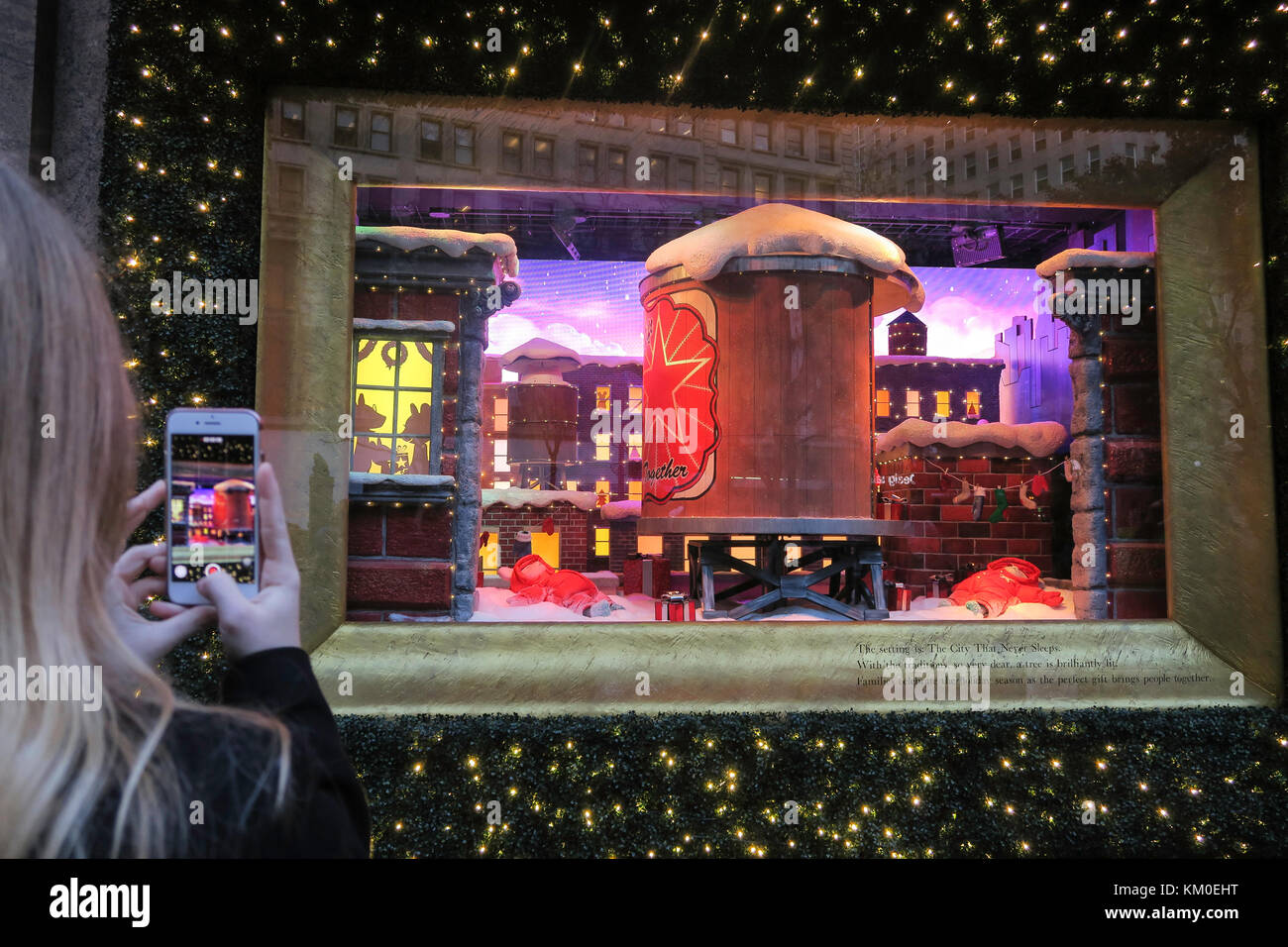 Christmas Season at R.H. Macy Flagship Department Store in Herald Square, NYC, USA Stock Photo