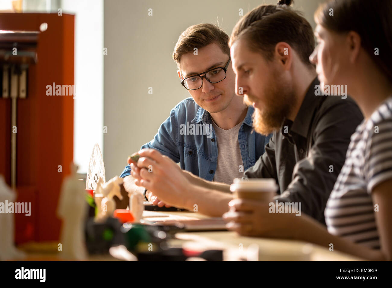 Young Designers Collaborating on 3D Project Stock Photo Alamy