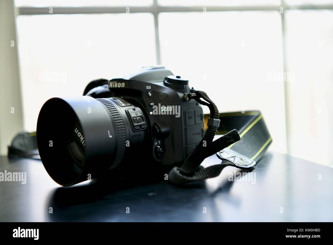 Nikon D7200 dslr camera with 50mm Nikkor lens Stock Photo