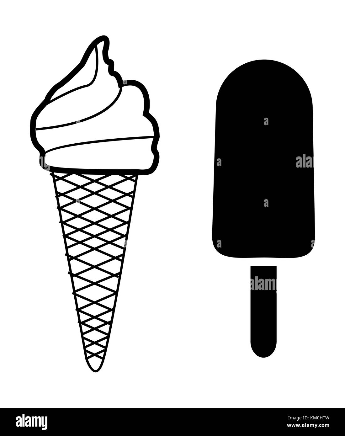 Ice cream cone Black and White Stock Photos & Images - Alamy