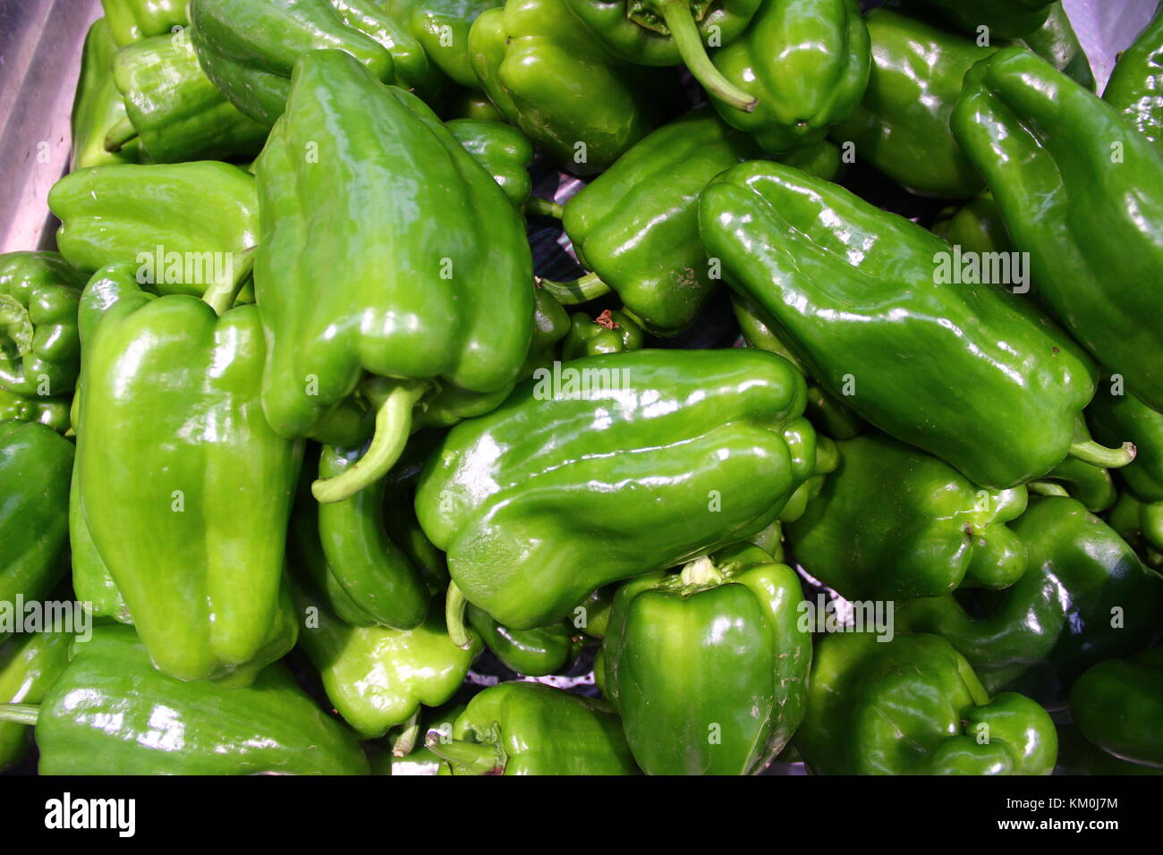 Bell peppers on sale in a supermarket Stock Photo Alamy