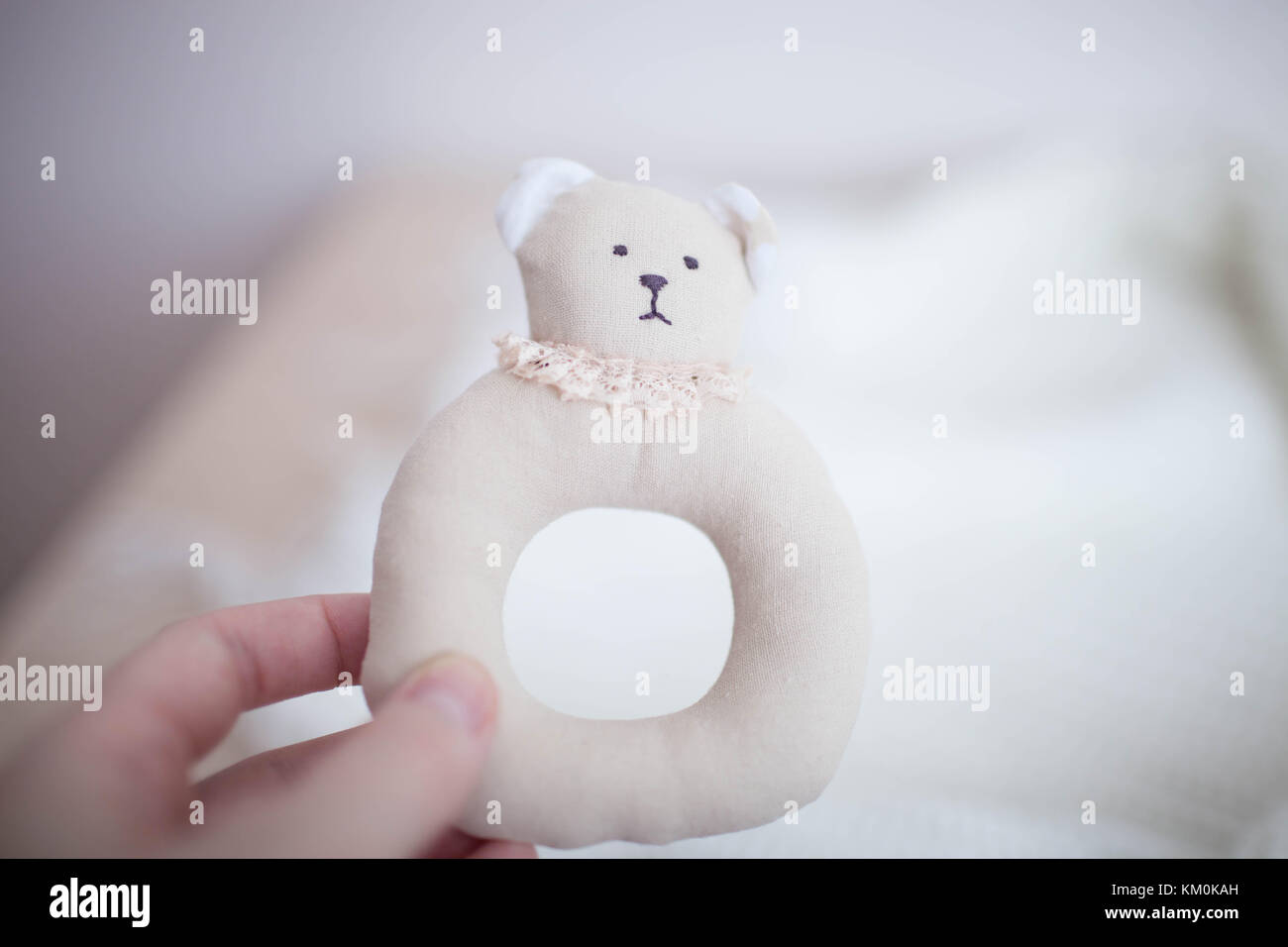 Soft rattle is handmade on white background Stock Photo - Alamy