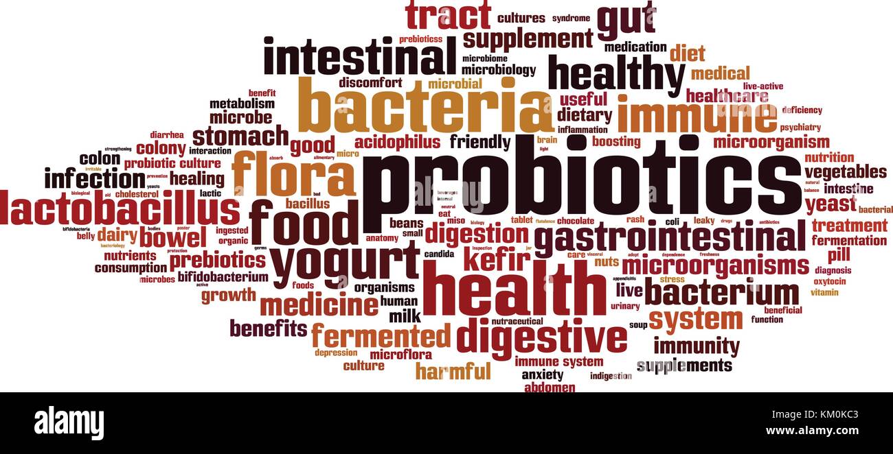 Probiotics word cloud concept. Vector illustration Stock Vector