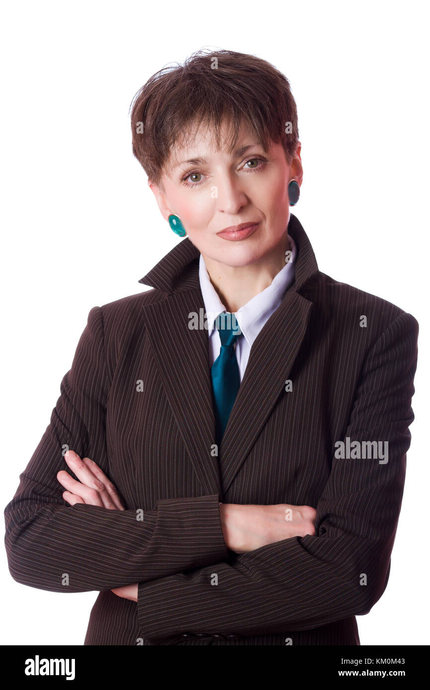 Portrait of Business woman isolated on white Stock Photo - Alamy