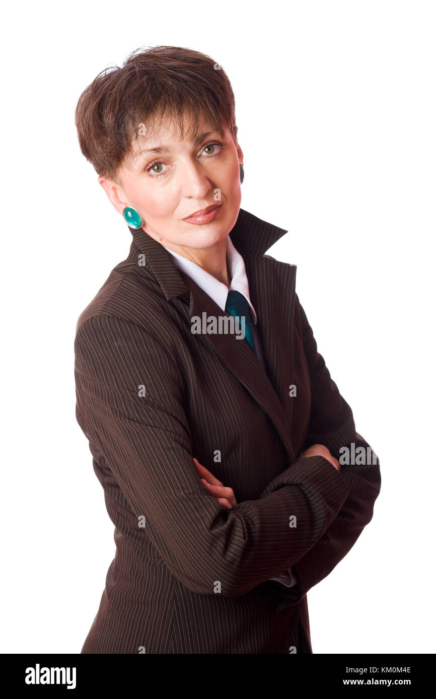 Portrait of Business woman isolated on white Stock Photo - Alamy