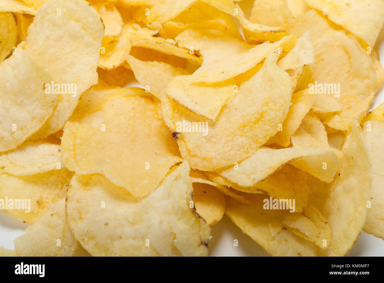 potato chips isolated on white background Stock Photo - Alamy