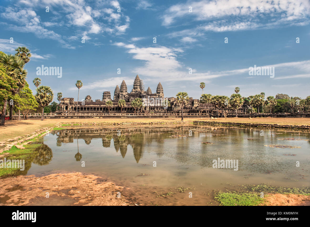 Angkor Wat is a 12th century temple and a world famous UNESCO World Heritage site in Siem Reap, Cambodia Stock Photo