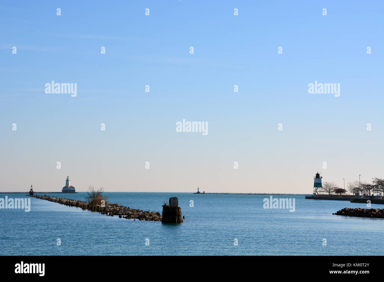The waters of Lake Michigan are unusually calm for December around what ...