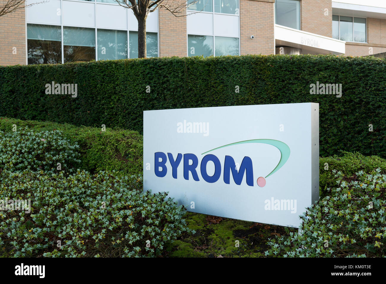 Byrom Plc is home of MATCH Ticketing, FIFA's ticketing service provider. This Byrom office is located in Cheadle, Cheshire, Greater Manchester, UK. Stock Photo