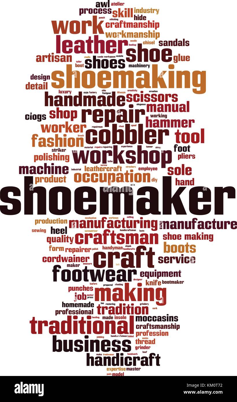 Shoemaker word cloud concept. Vector illustration Stock Vector Image