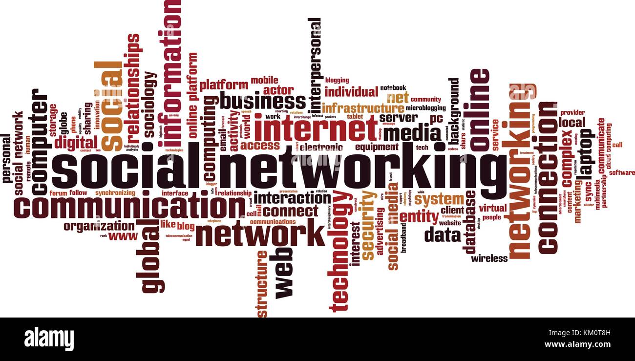 Social networking word cloud concept. Vector illustration Stock Vector