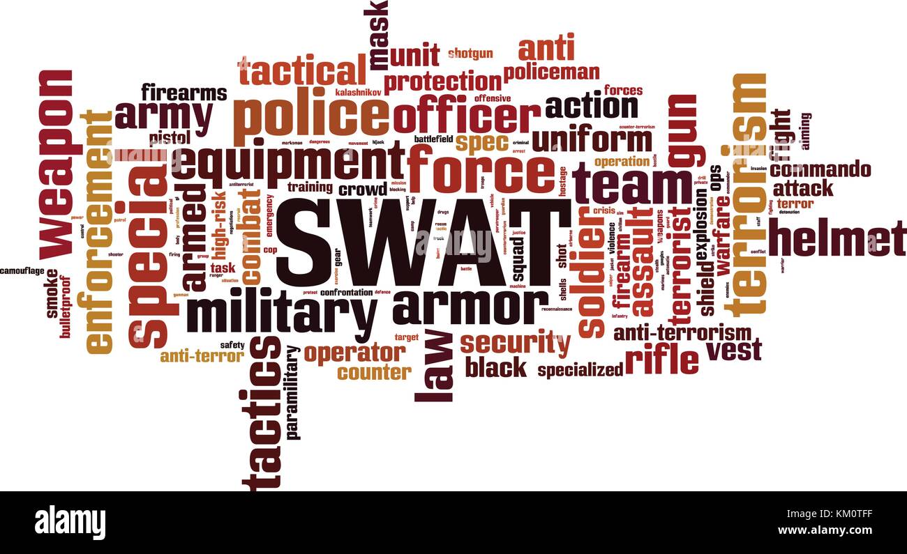 SWAT word cloud concept. Vector illustration Stock Vector