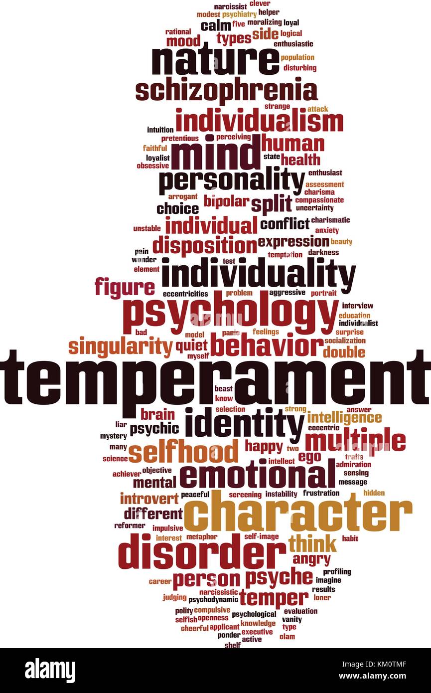 Temperament word cloud concept. Vector illustration Stock Vector