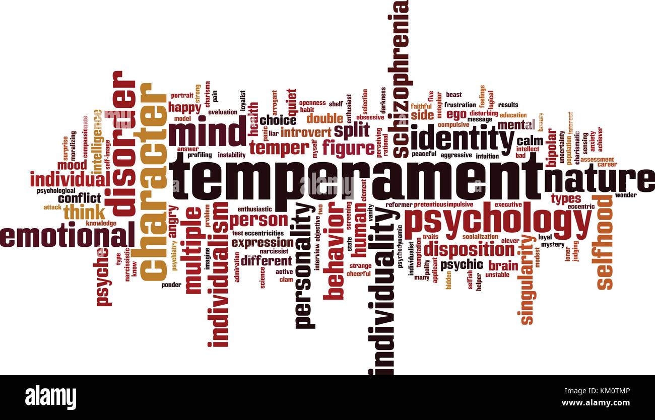 Temperament word cloud concept. Vector illustration Stock Vector
