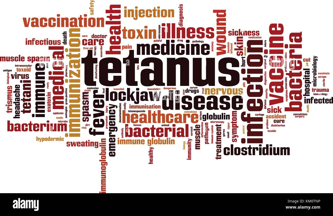 Tetanus word cloud concept. Vector illustration Stock Vector