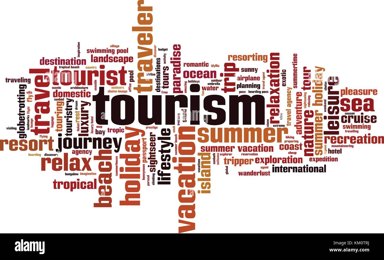 Tourism word cloud concept. Vector illustration Stock Vector