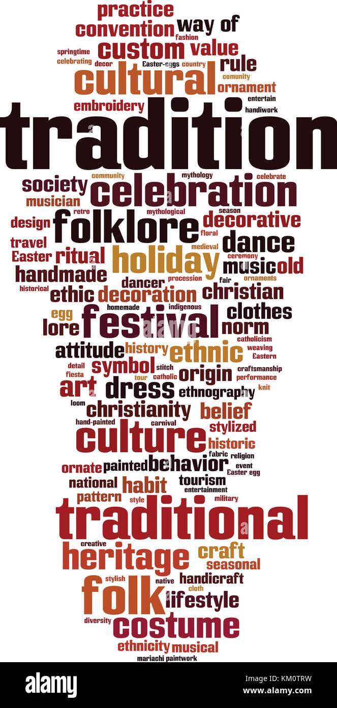 Tradition word cloud concept. Vector illustration Stock Vector