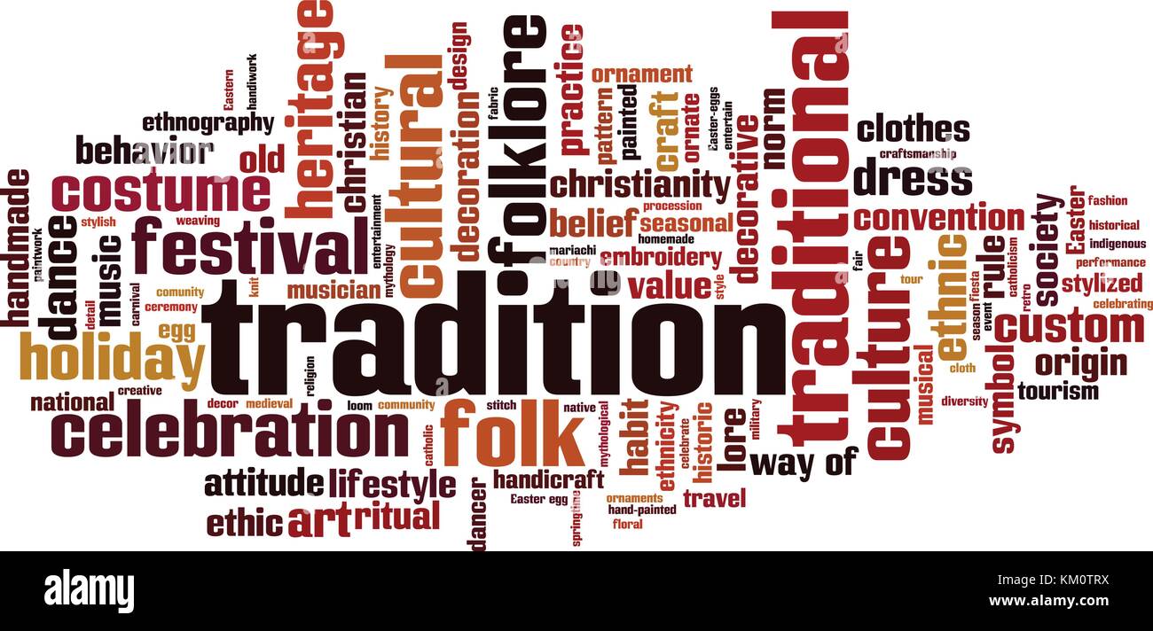 Tradition word cloud concept. Vector illustration Stock Vector