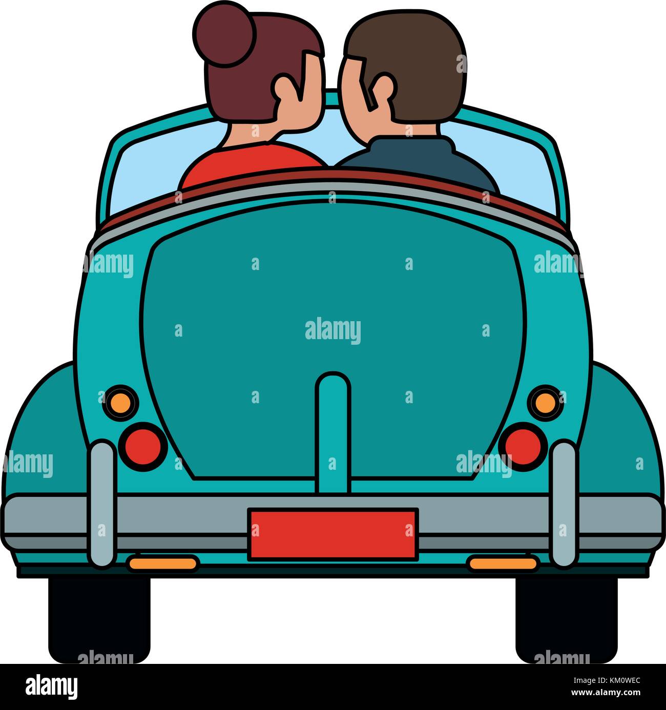 Couple in vintage car Stock Vector Image & Art - Alamy