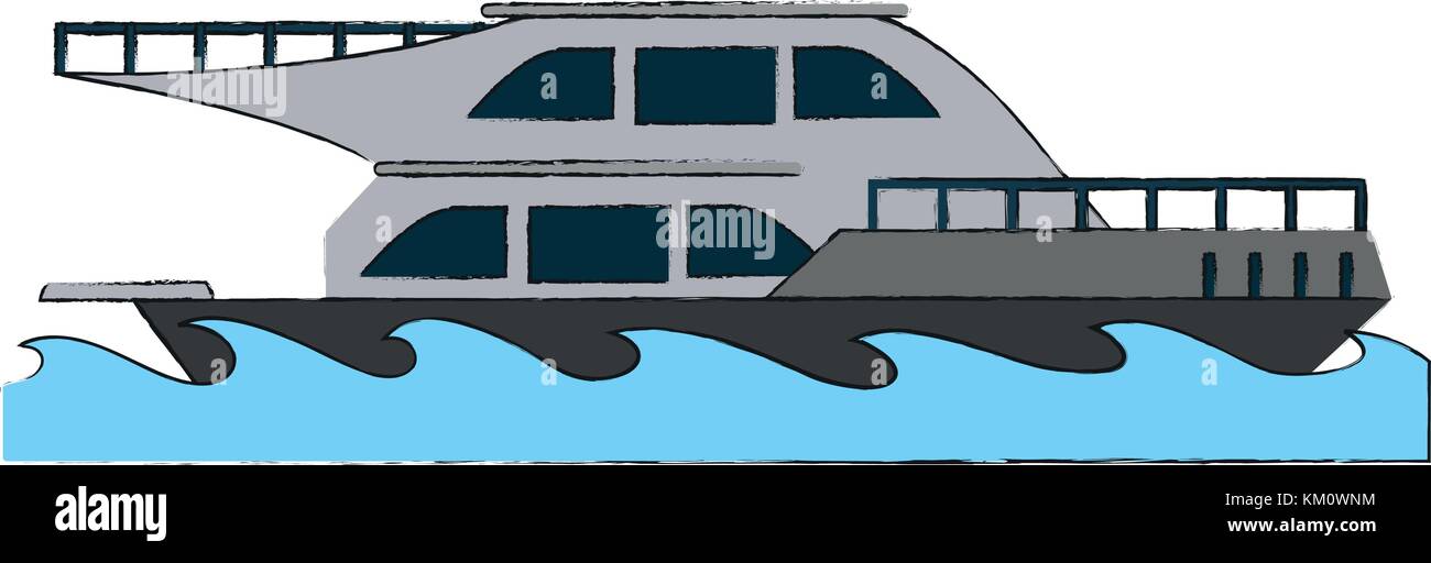 Luxury yacht rich boat sailing Stock Vector Images - Alamy