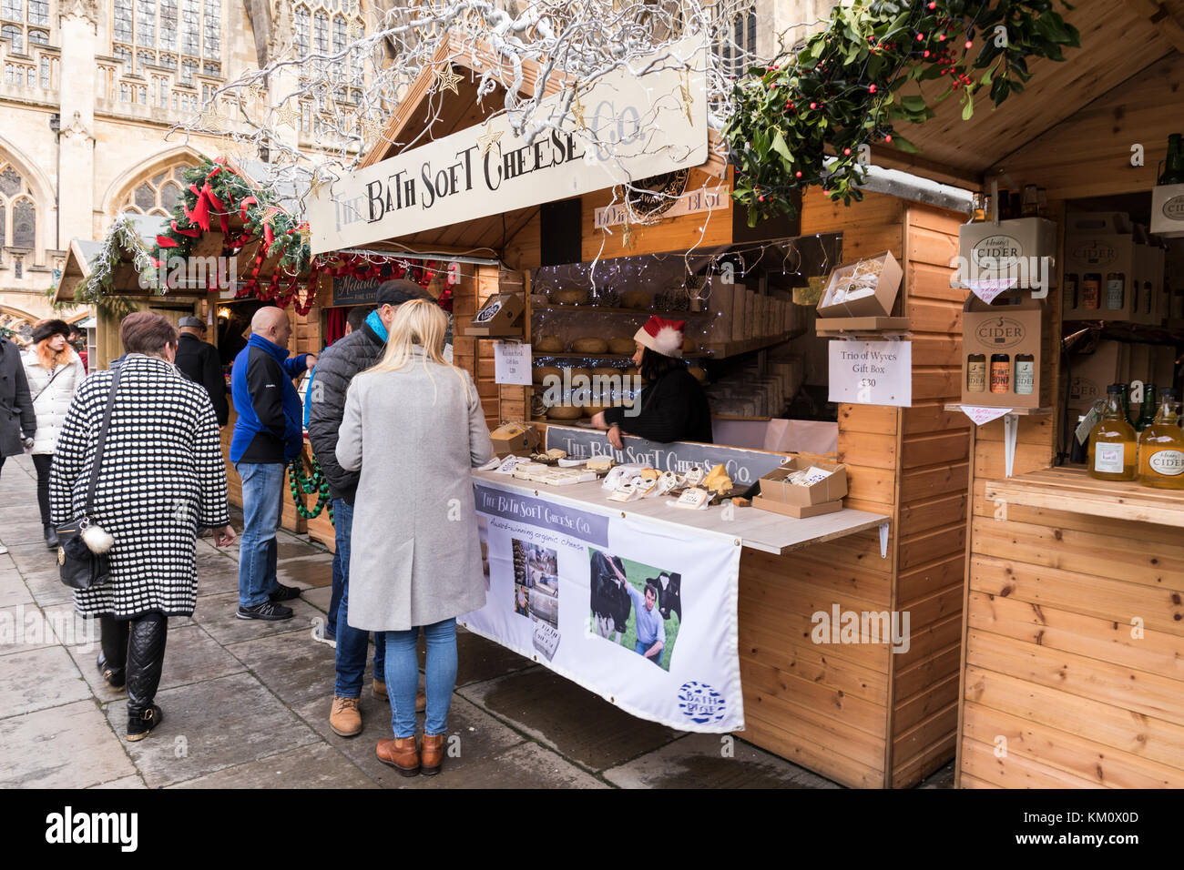 Close up of a stall in Baths Christmas Market, Bath, England Stock