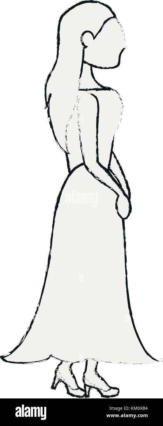 Bride with beautiful dress Stock Vector Image & Art - Alamy