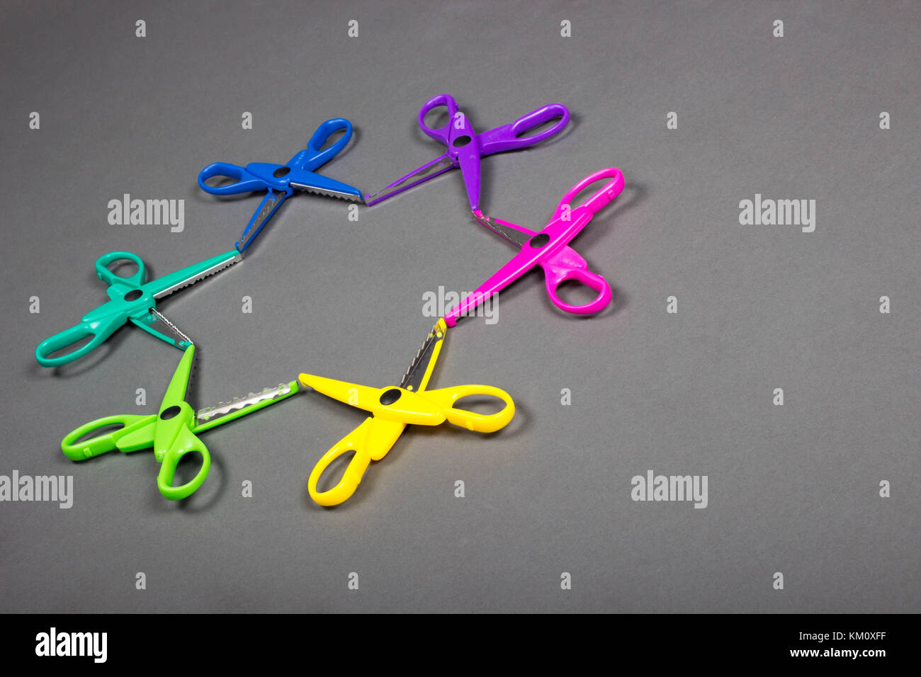 colorful rainbow scissors laid in a shape of a star Stock Photo Alamy