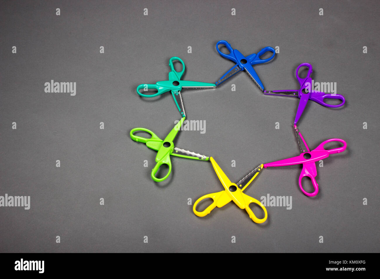colorful rainbow scissors laid in a shape of a star Stock Photo Alamy