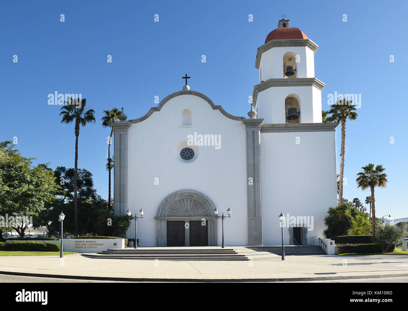 San Juan Capistrano, Ca - December 1, 2017: Mission Basilica. The parish church is located just northwest of Mission San Juan Capistrano. Stock Photo