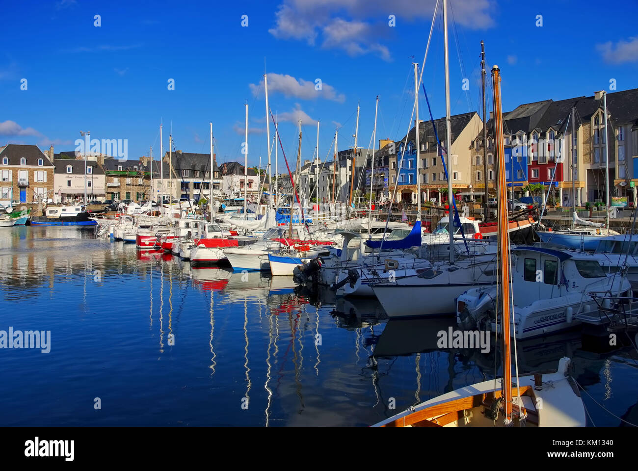 Paimpol, yachts in the Port of Paimpol, France in Brittany Stock Photo