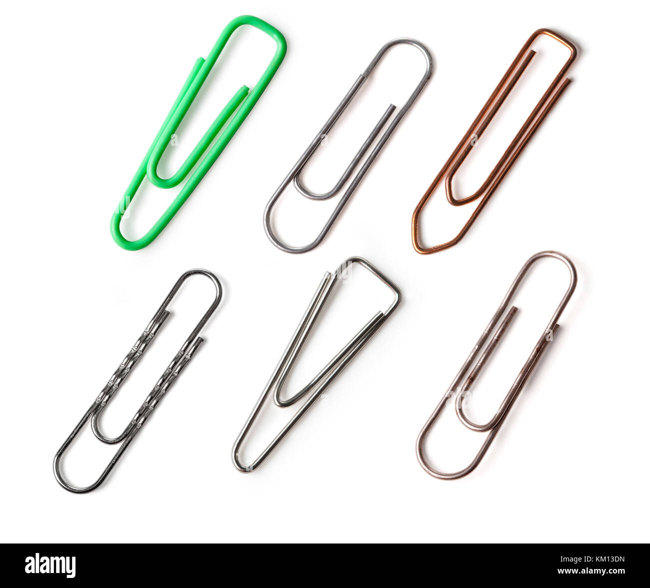 set of clips Paper on a white background Stock Photo Alamy