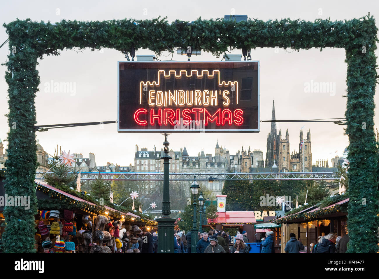 Edinburgh Christmas Market 2017 Stock Photo