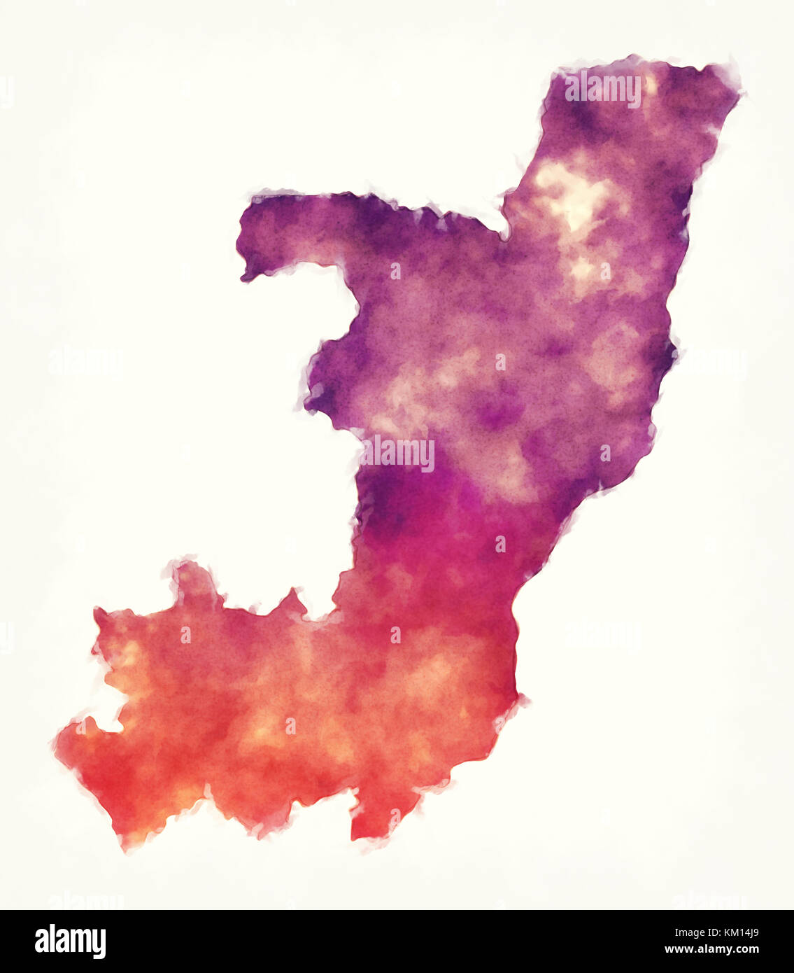 Congo Republic watercolor map in front of a white background Stock ...