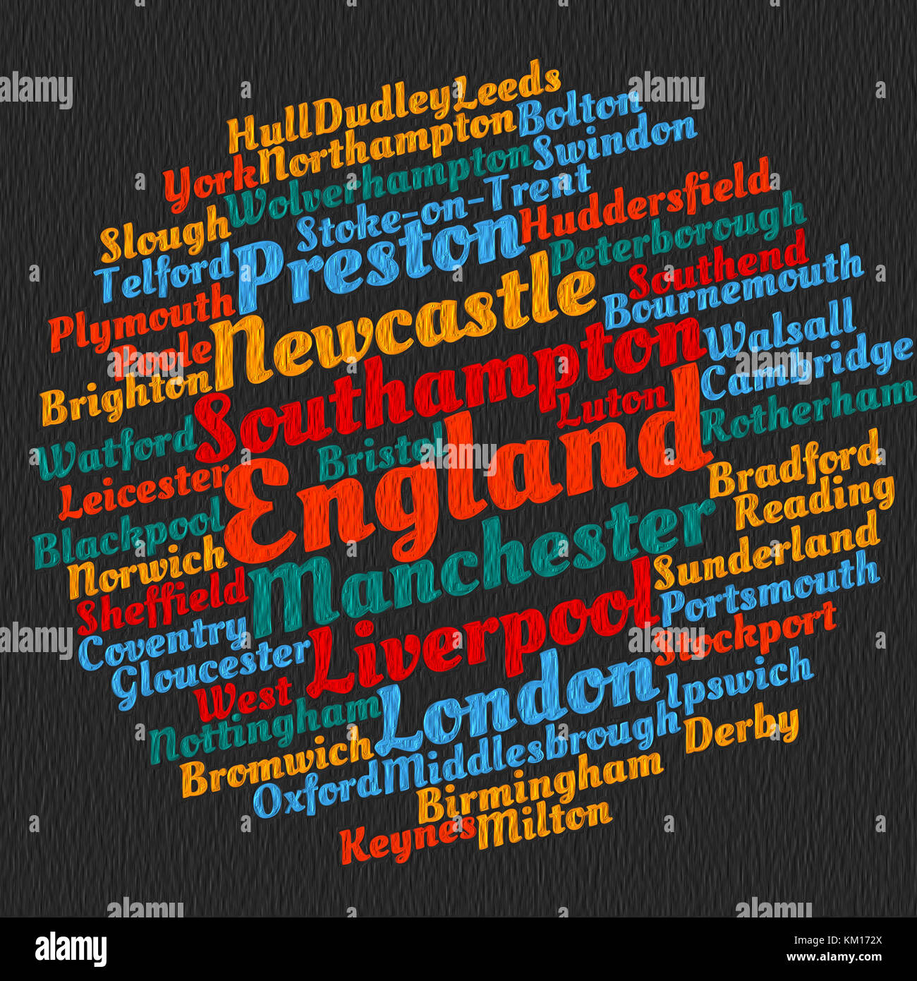 Localities in England word cloud concept Stock Photo