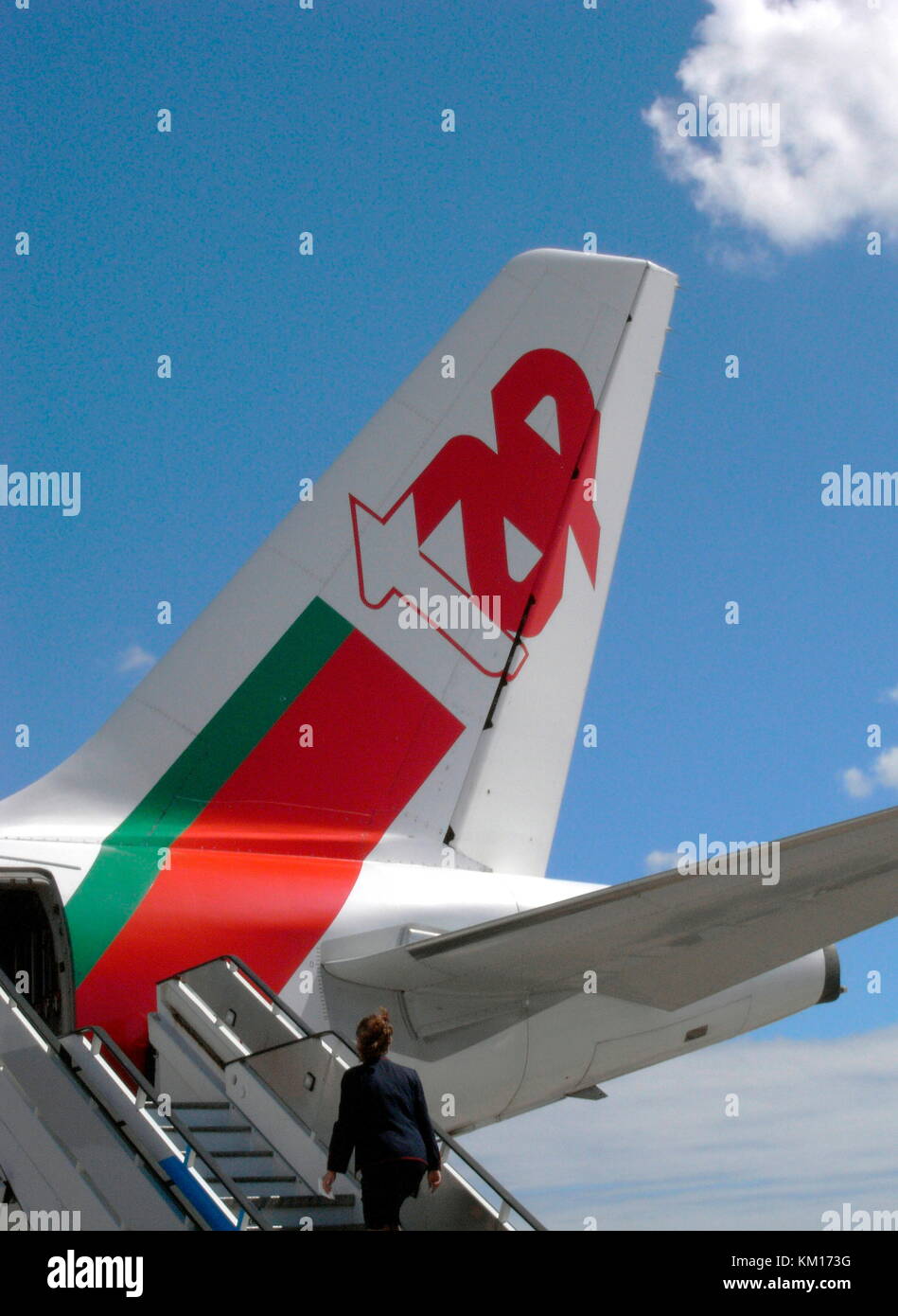 AJAXNETPHOTO. 2007. LISBON, PORTUGAL. - Portugal's national flag carrier TAP airline colours on airliner fin. PHOTO:JONATHAN EASTLAND/AJAX REF:11059 Stock Photo