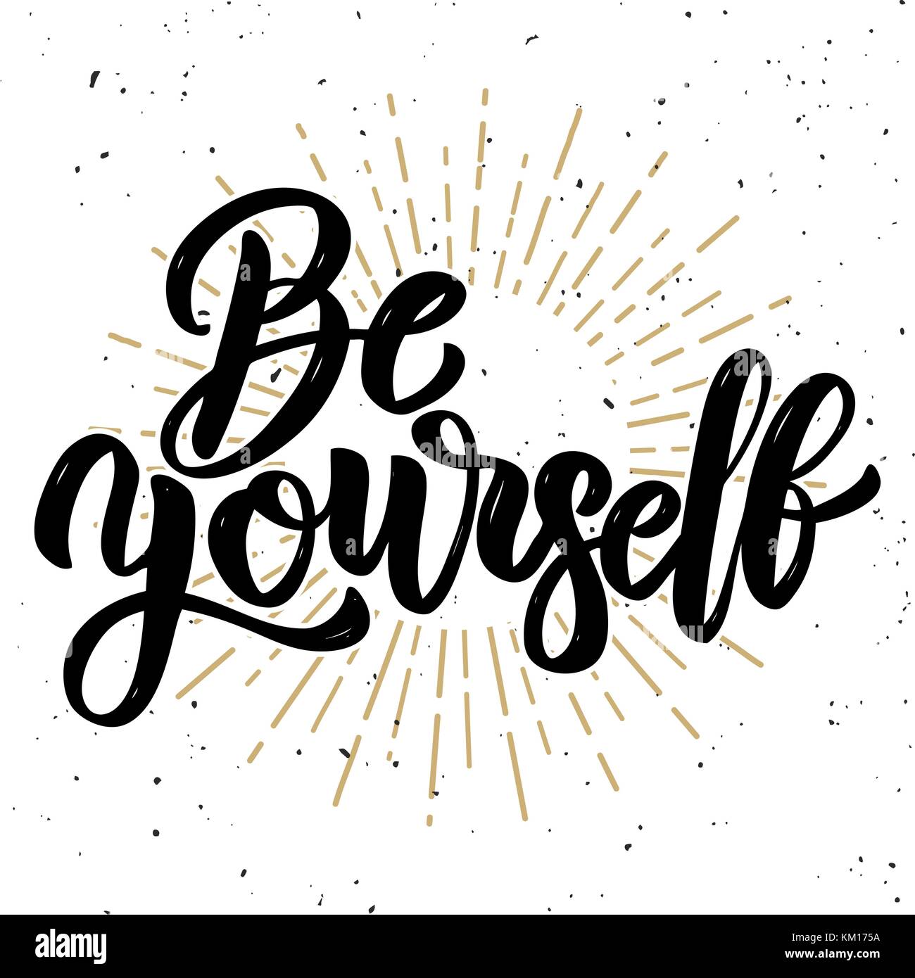 Be Yourself Hand Drawn Motivation Lettering Quote Design Element