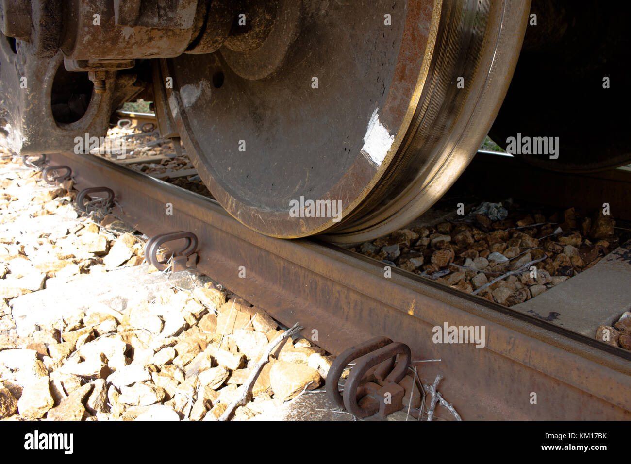 Contact between the rails and train wheels Stock Photo Alamy