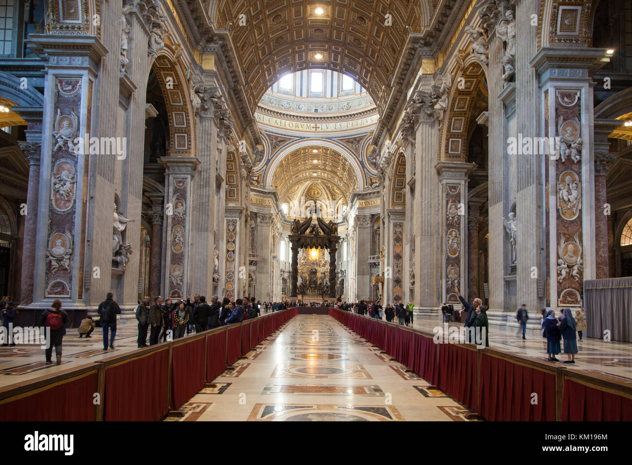 The interior of St. Peter's Basilica at the Vatican City, Rome, Italy ...