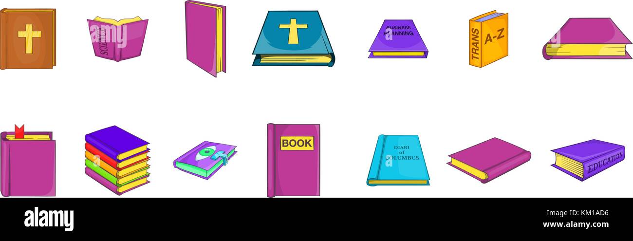 Book icon set, cartoon style Stock Vector Image & Art - Alamy