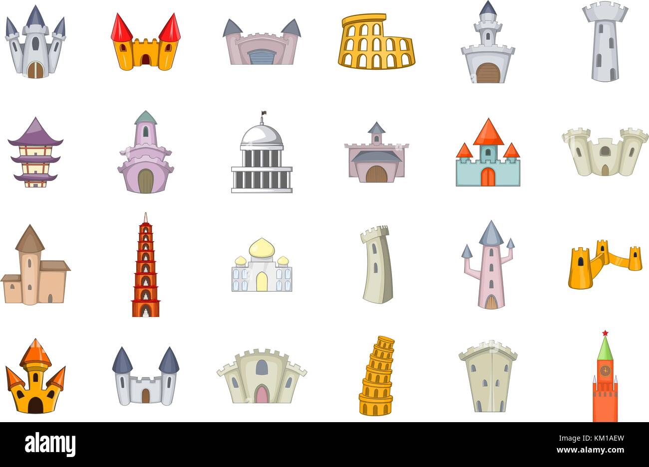 Castle icon set, cartoon style Stock Vector Image & Art - Alamy