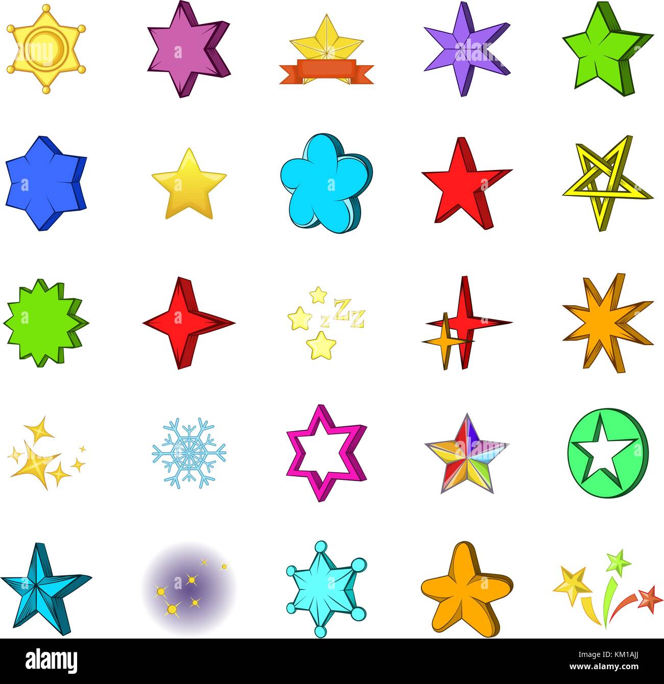 Star icon set, cartoon style Stock Vector Image & Art - Alamy
