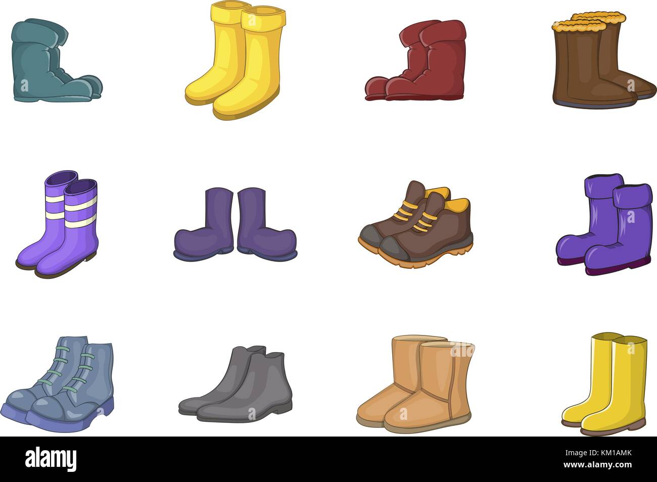Boots icon set, cartoon style Stock Vector Image & Art Alamy